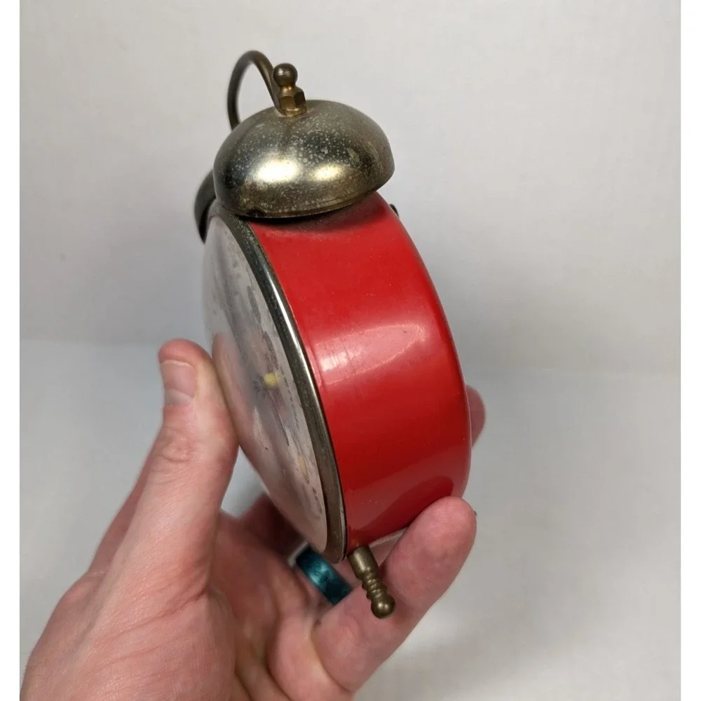BROKEN Vintage Mickey Mouse Alarm Clock Walt Disney Productions Metal